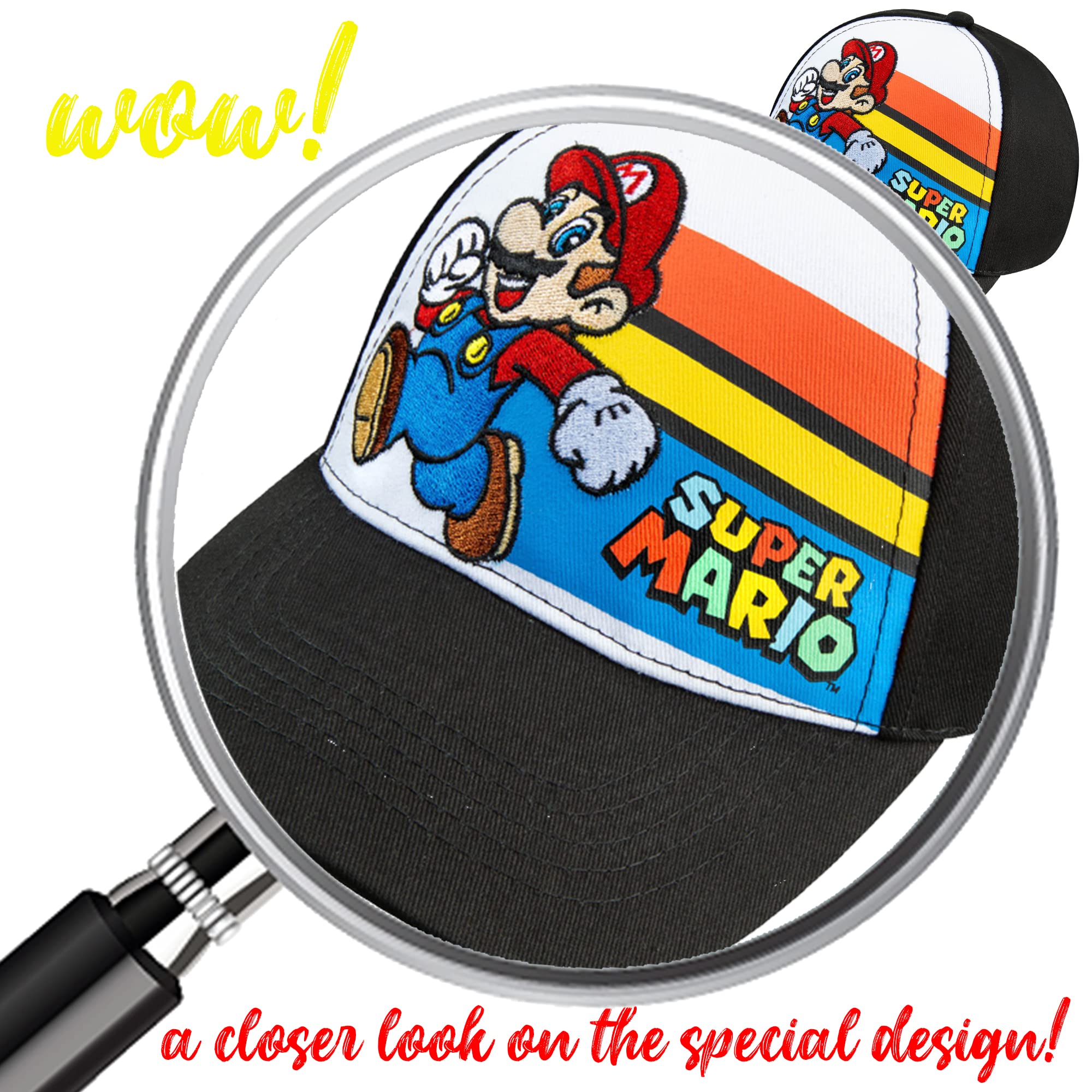 Foto 4 pulgar | Gorra De Béisbol Nintendo Super Mario Rainbow Boys 4-12 Años - Venta Internacional.