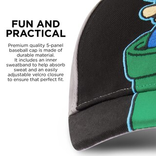 Foto 4 | Gorra De Béisbol Nintendo Super Mario Grey Para Niños De 4 A 7 Años - Venta Internacional.