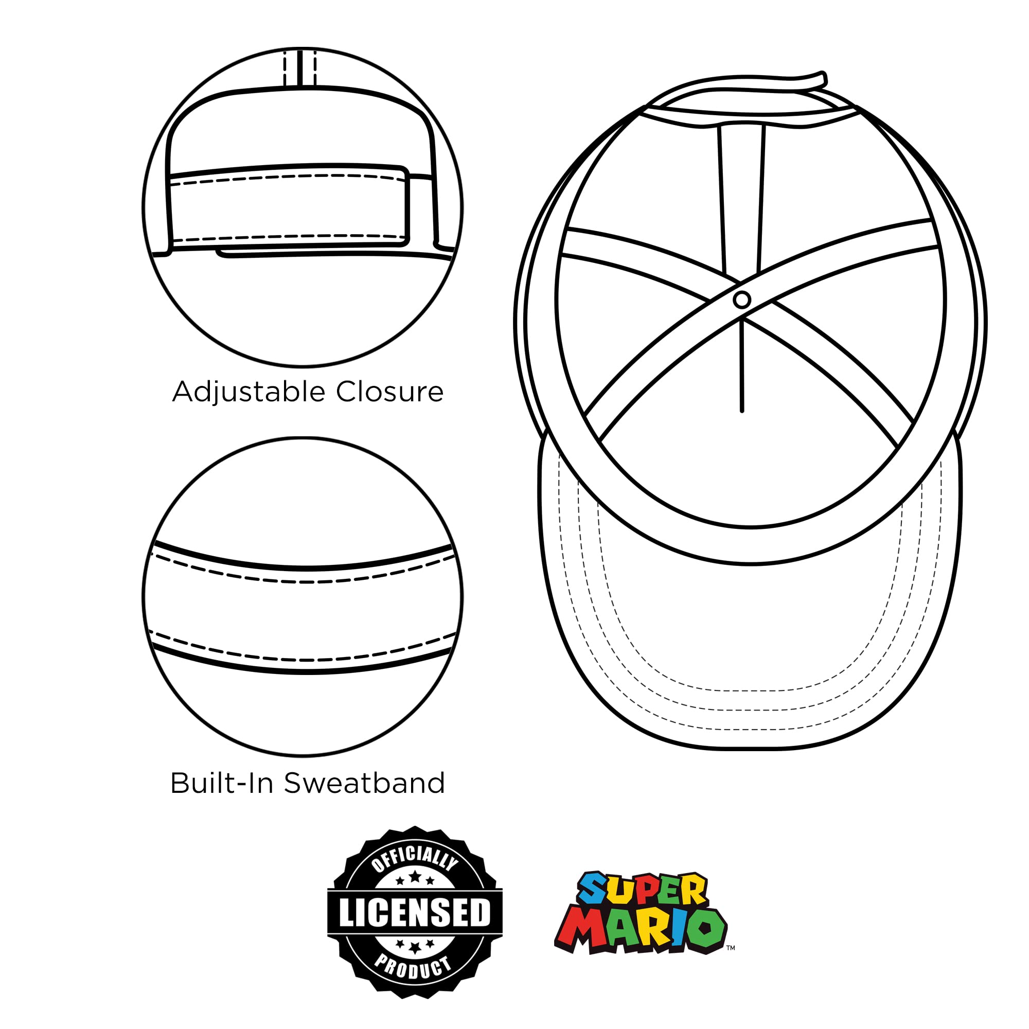 Foto 6 pulgar | Gorra De Béisbol Nintendo Super Mario Grey Para Niños De 4 A 7 Años - Venta Internacional.