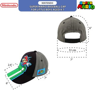 Foto 7 | Gorra De Béisbol Nintendo Super Mario Grey Para Niños De 4 A 7 Años - Venta Internacional.