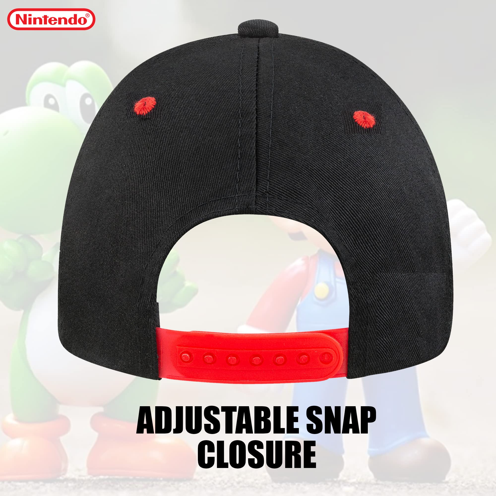 Foto 7 pulgar | Gorra De Béisbol Nintendo Super Mario Negro/roja Para Niños De 4 A 12 Años - Venta Internacional.