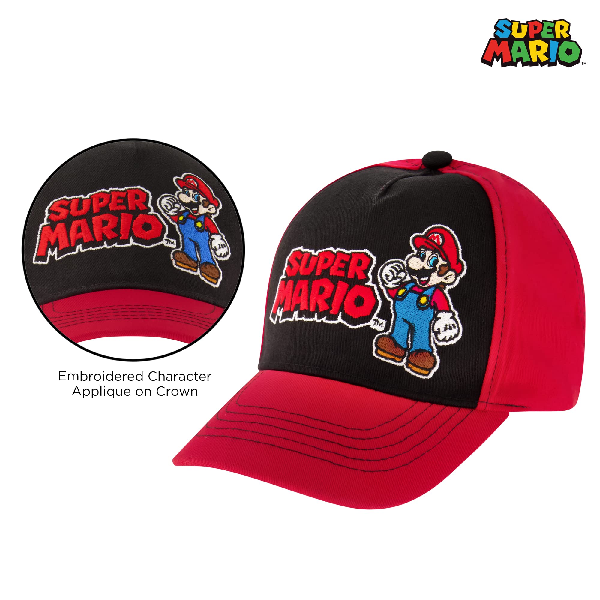 Foto 4 pulgar | Gorra De Béisbol Nintendo Super Mario Rojo/negro Para Niños De 4 A 7 Años - Venta Internacional.