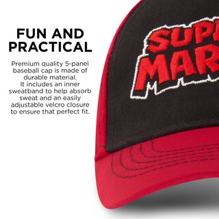 Foto 4 | Gorra De Béisbol Nintendo Super Mario Rojo/negro Para Niños De 4 A 7 Años - Venta Internacional.