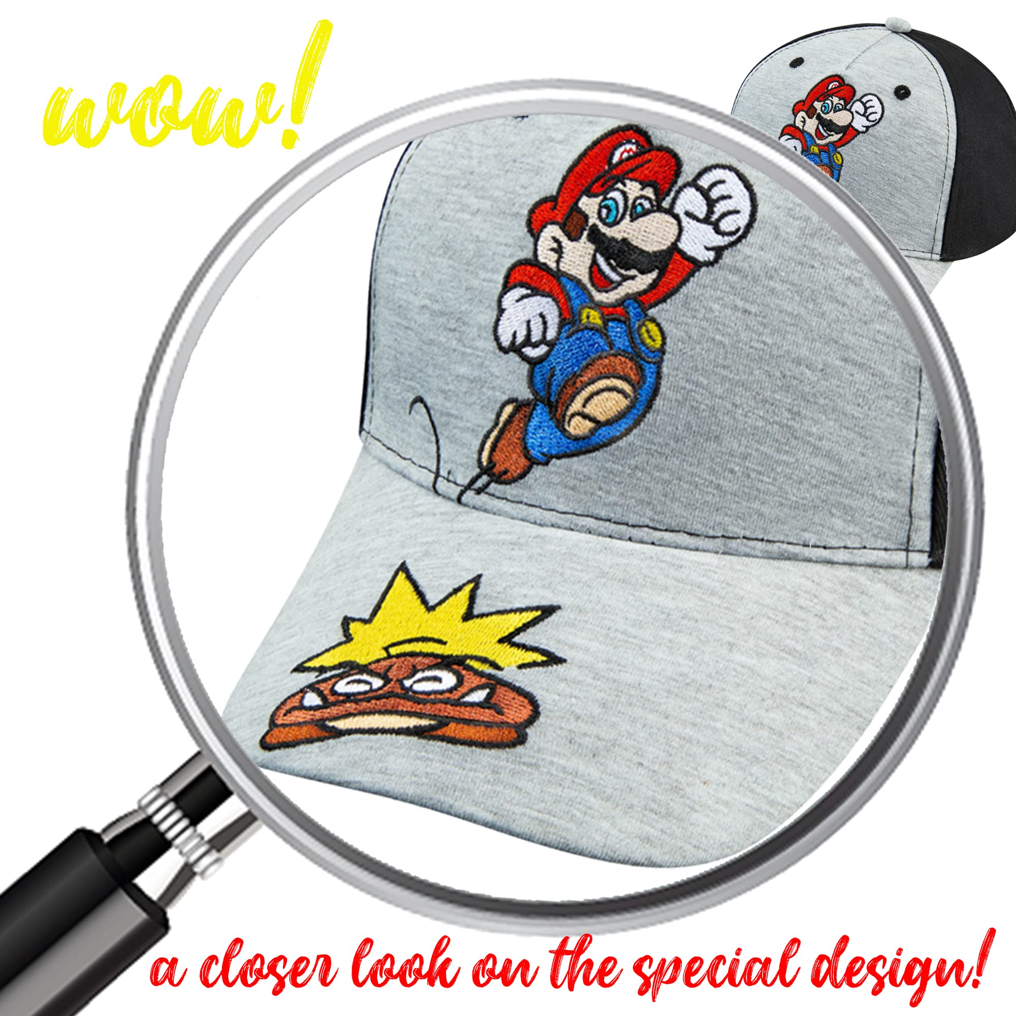 Foto 4 pulgar | Gorra De Béisbol Nintendo Super Mario Boys De 4 A 12 Años, 100% Algodón - Venta Internacional.