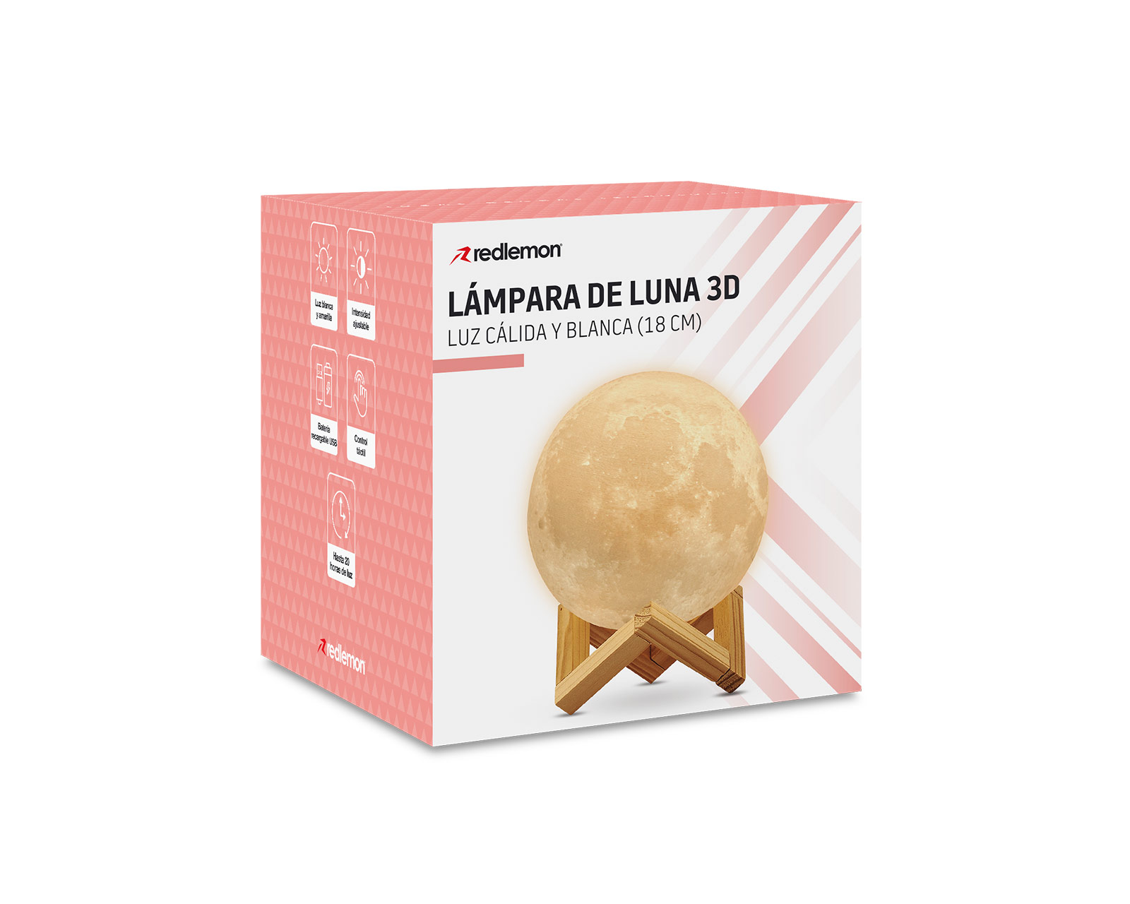 Foto 4 pulgar | Lámpara de Luna en Impresión 3D Réplica Exacta de la Superficie Lunar Redlemon 79459 Multicolor