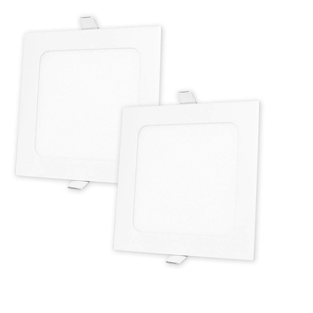 Paquete de 2 Plafones Led JWJ JLPC-9 de 3 W Empotrables de Forma Cuadrada