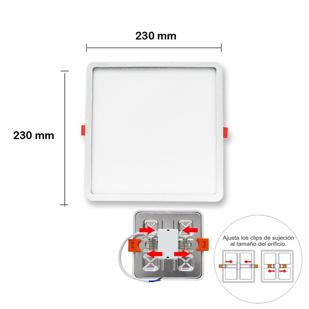 Foto 4 pulgar | Plafon Led Jwj Jlpc-20 de 20w Empotrable Downlight Cuadrada