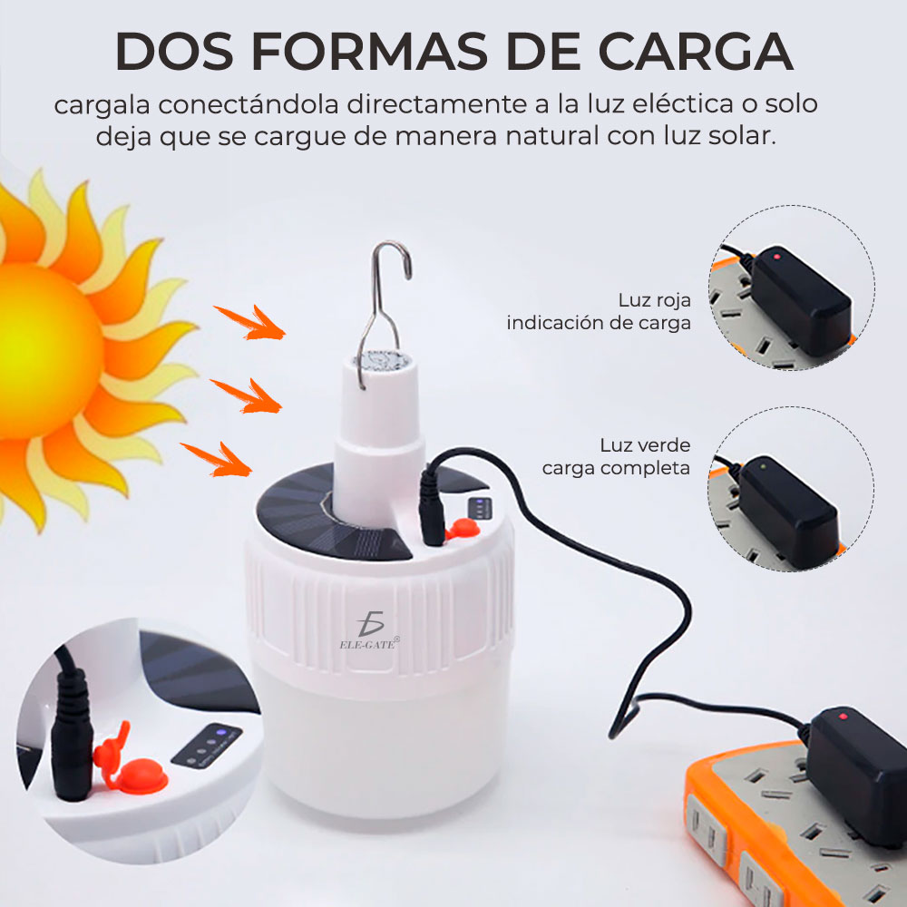 Foto 4 pulgar | Lámpara Emergencia Portátil Recargable Led y USB 75 W