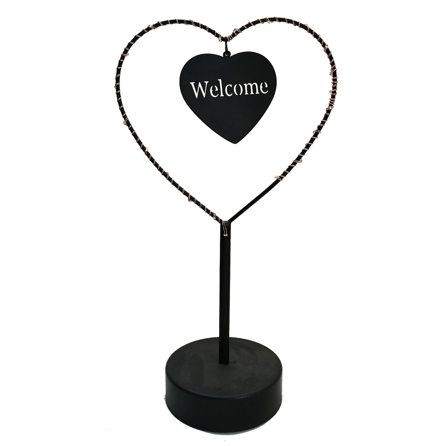 Foto 1 | Lámpara de Mesa Chic Fantasy Welcome Or Love Vintage color Negro