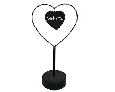 Foto 1 | Lámpara de Mesa Welcome or Love Vintage para Decoración de Acero color Negro de Pilas 3 AA (no Incluidas)