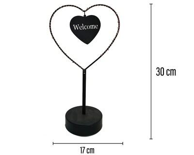 Foto 2 | Lámpara de Mesa Welcome or Love Vintage para Decoración de Acero color Negro de Pilas 3 AA (no Incluidas)