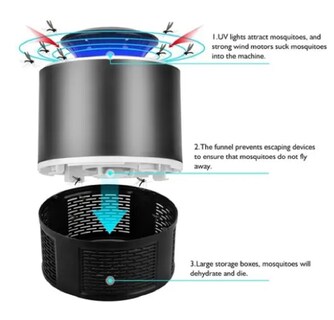 Foto 3 | Lámpara Led Uv con Trampa Mata Mosquitos color Negro Portátil con USB
