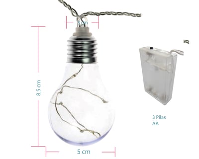 Foto 2 | Serie de 10 Luces Led de 8.5x5 cm Chic Fantasy Vintage color Blanco