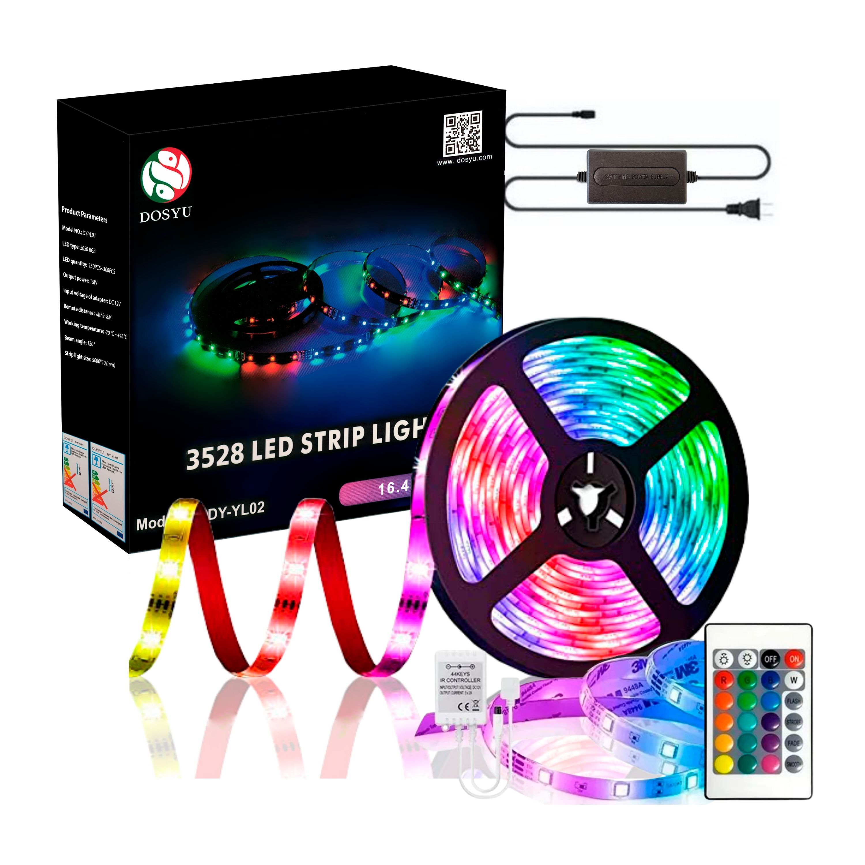 Foto 2 pulgar | Tira de Luz Led Multicolor RGB 3528 DOSYU DY-YL02 Impermeable 5 Metros