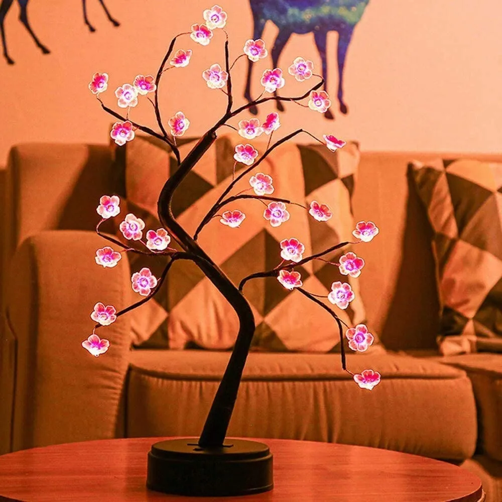 Foto 3 pulgar | Lámpara Led  Árbol de Bonsái Rosa