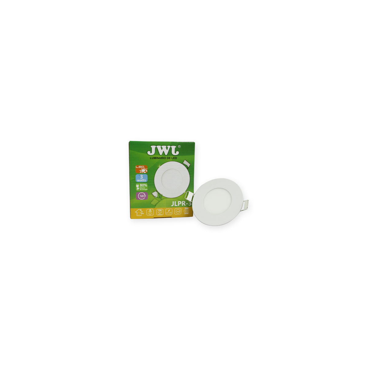 Paquete de 4 Lamparas Led JWJ color Blanco de 3 w Empotrables Redonda con Luz Blanca