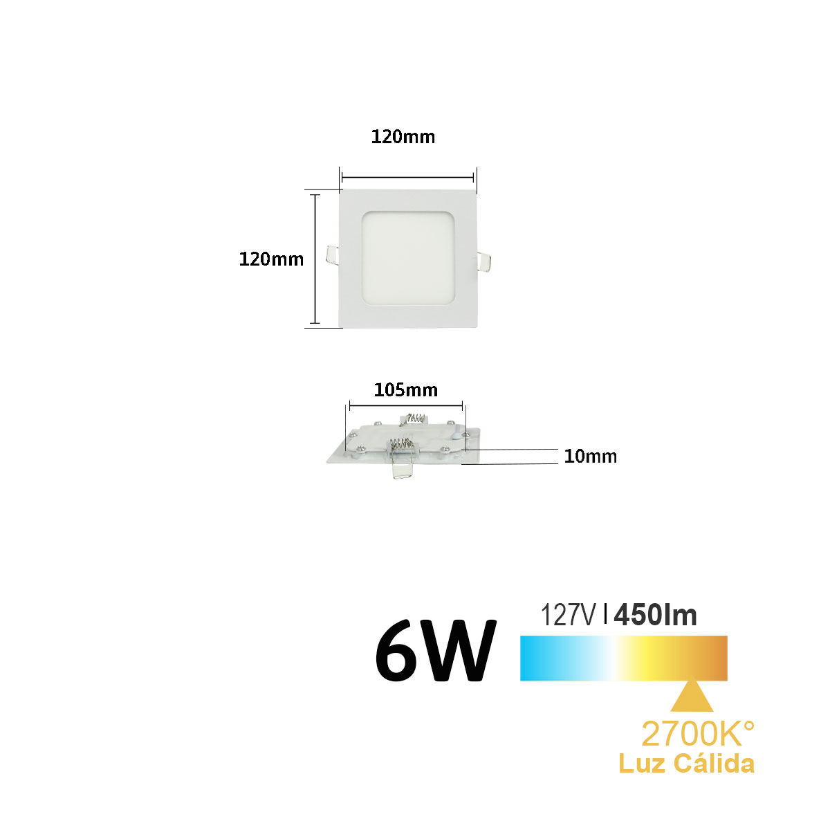 Foto 3 pulgar | Paquete de 2 Lamparas Led 6w Empotrables Redonda Luz Cálida