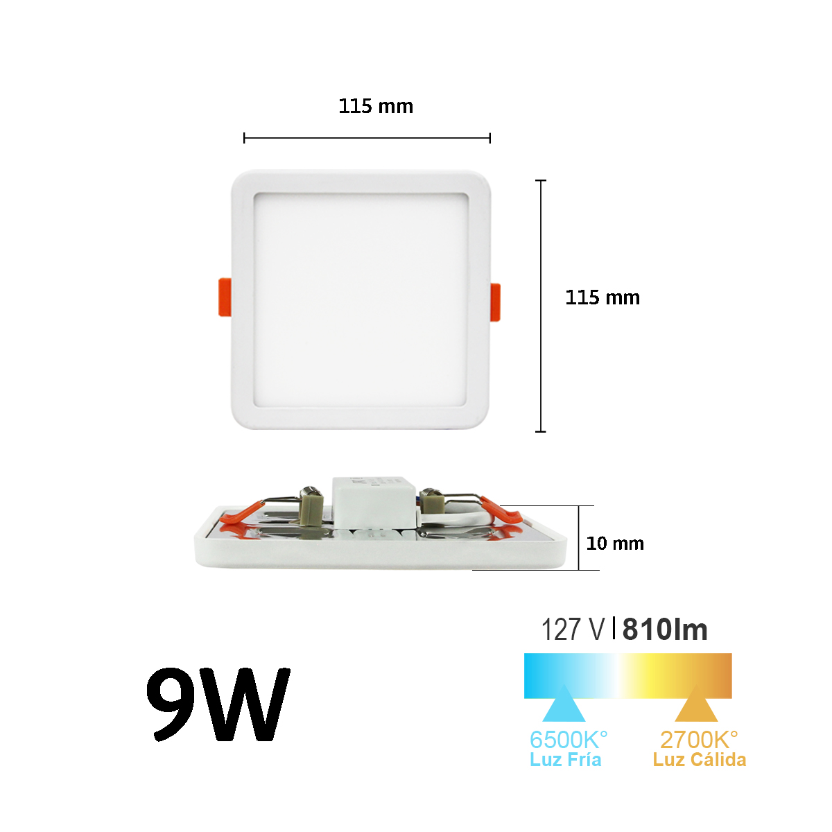 Foto 3 pulgar | Paquete 2 Lámparas Led Cuadradas de 9w Jwj Ajustables Luz cálida