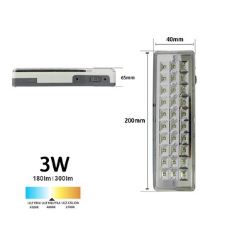Foto 3 | Luminaria Led de Emergencia 3W Luz Neutra Jwj Jlmg-02