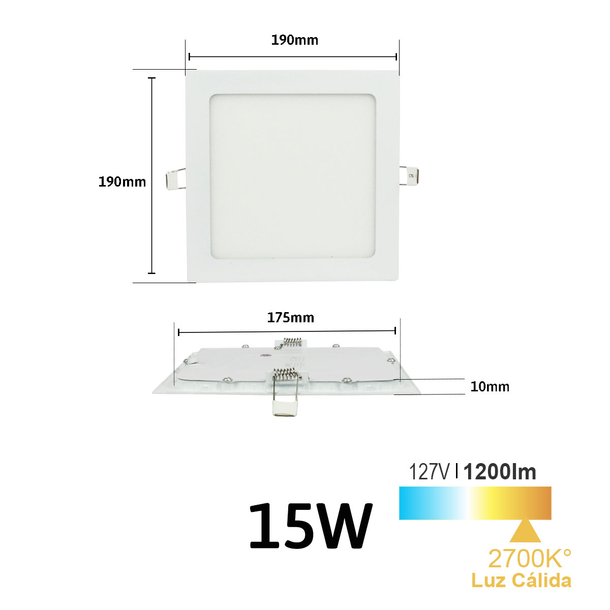 Foto 3 pulgar | Lámpara Led Tipo Empotrable Cuadrada JWJ Jlpc-15c de 15w Luz Cálida