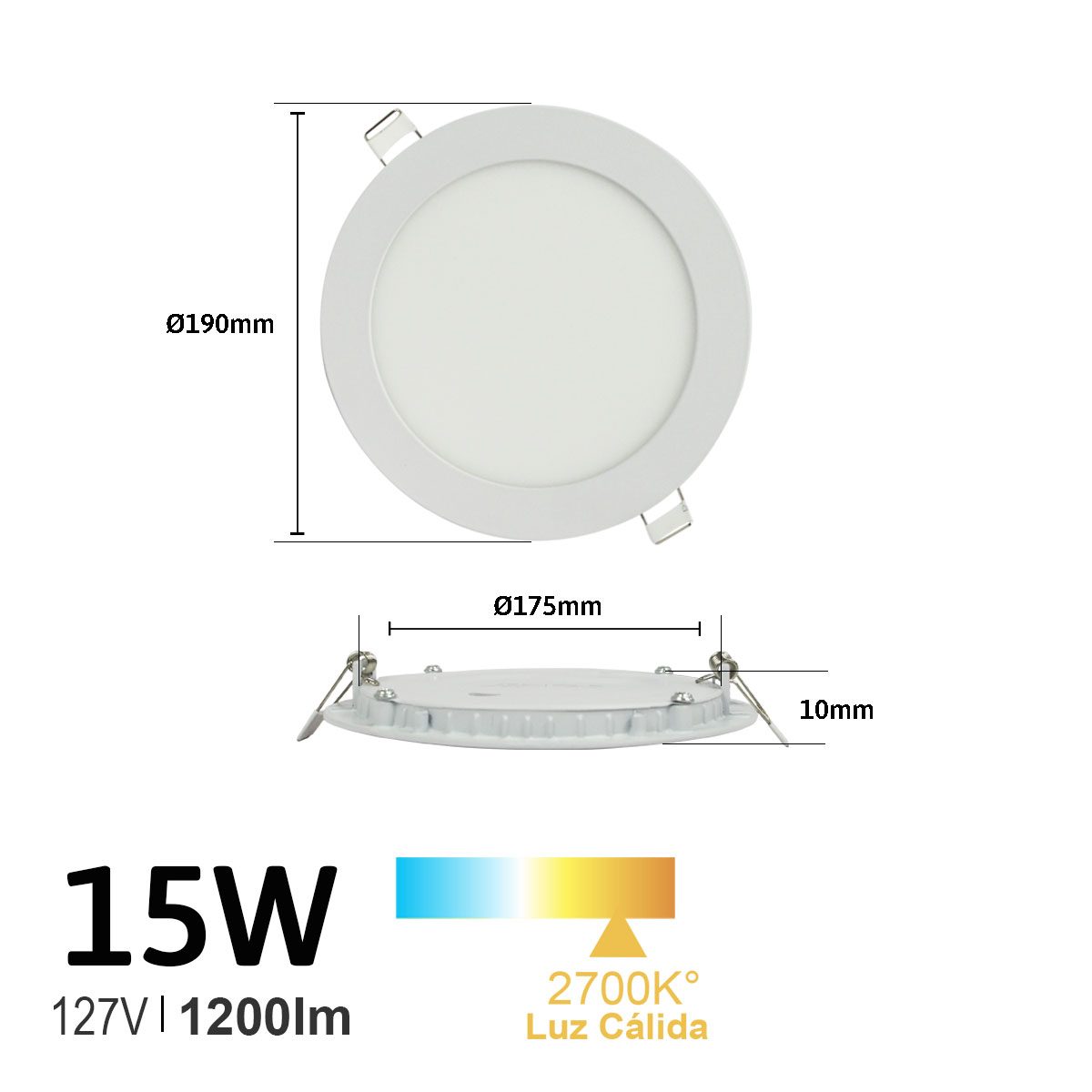 Foto 4 pulgar | Luminaria Led Empotrable 15w Jwj Jlpr-15c Luz Cálida