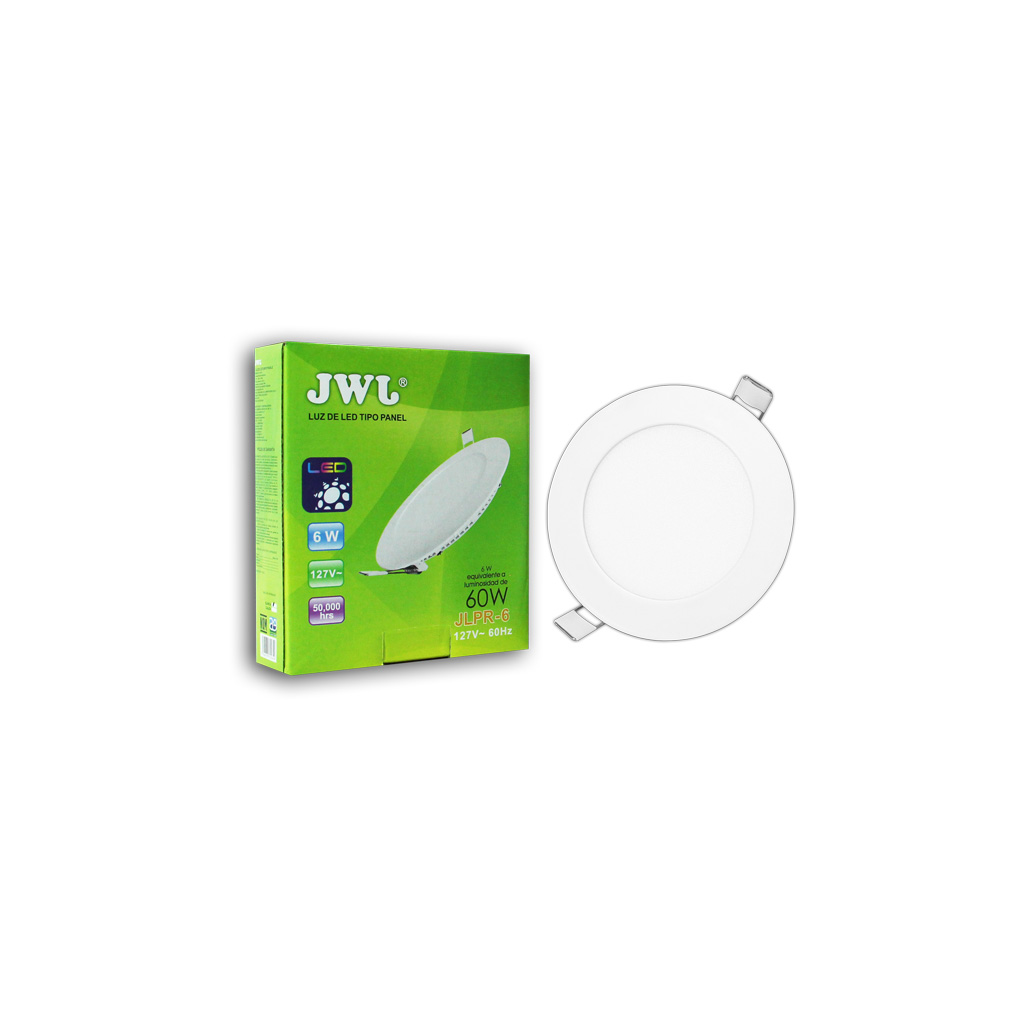 Paquete 2 Lámparas Led Jwj JLPR-6C de 6w Empotrables Redonda Luz Cálida