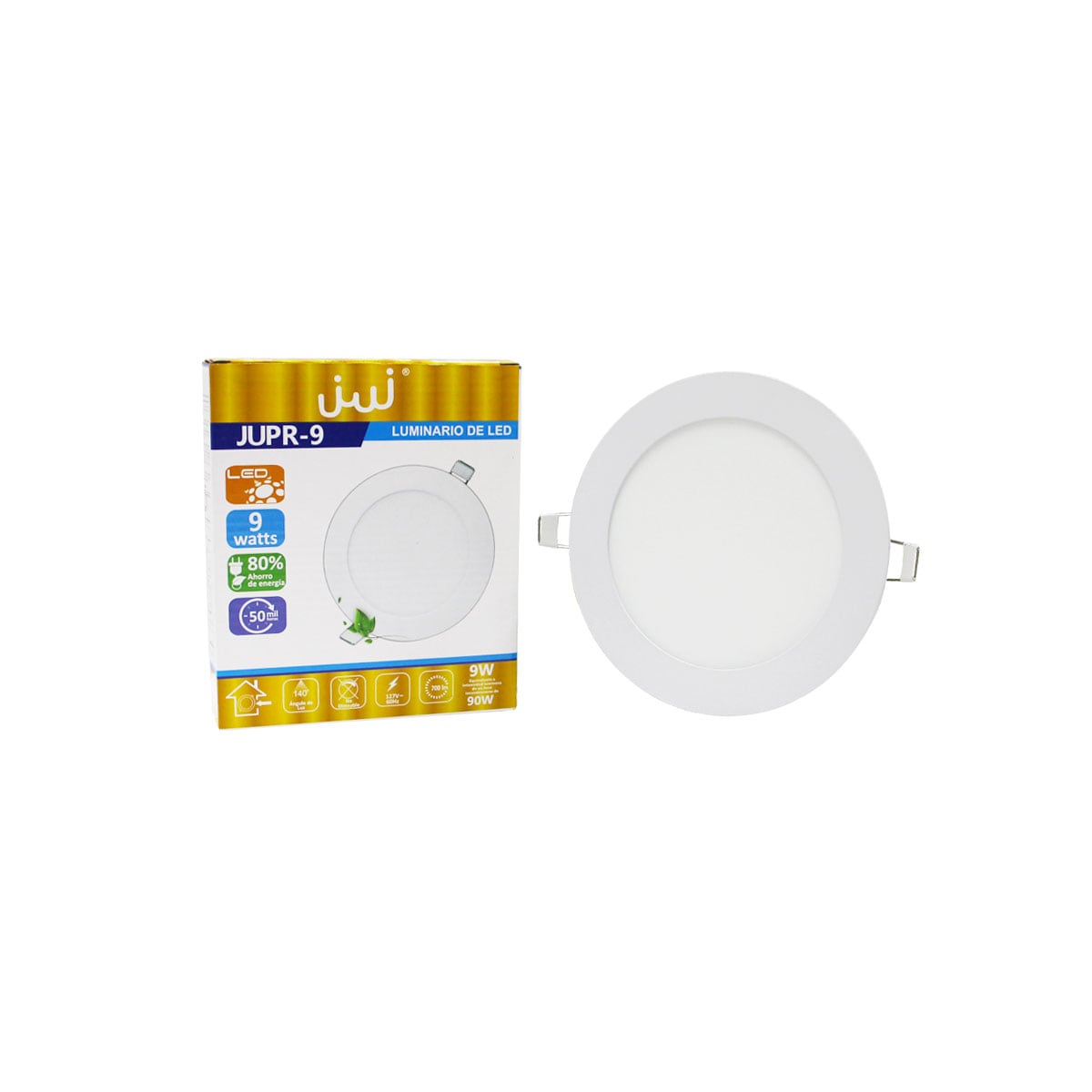 Paquete de 2 Lámparas Led Jwj 9w Empotrable Redonda Luz Blanca $144