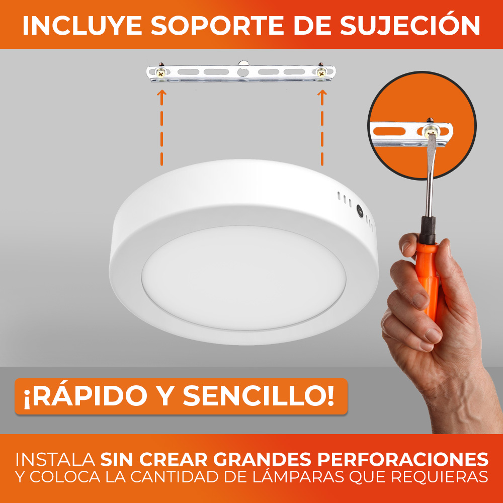 Foto 7 pulgar | Lámpara de Interior Led para Sobreponer 12 W Luz Suave Cálida Tecnolite color Blanco