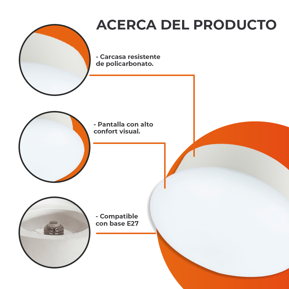 Foto 5 pulgar | Lámpara de Interior Led Tecnolite 13 W Luz de Día Base E27 Conexión Directa al Socket