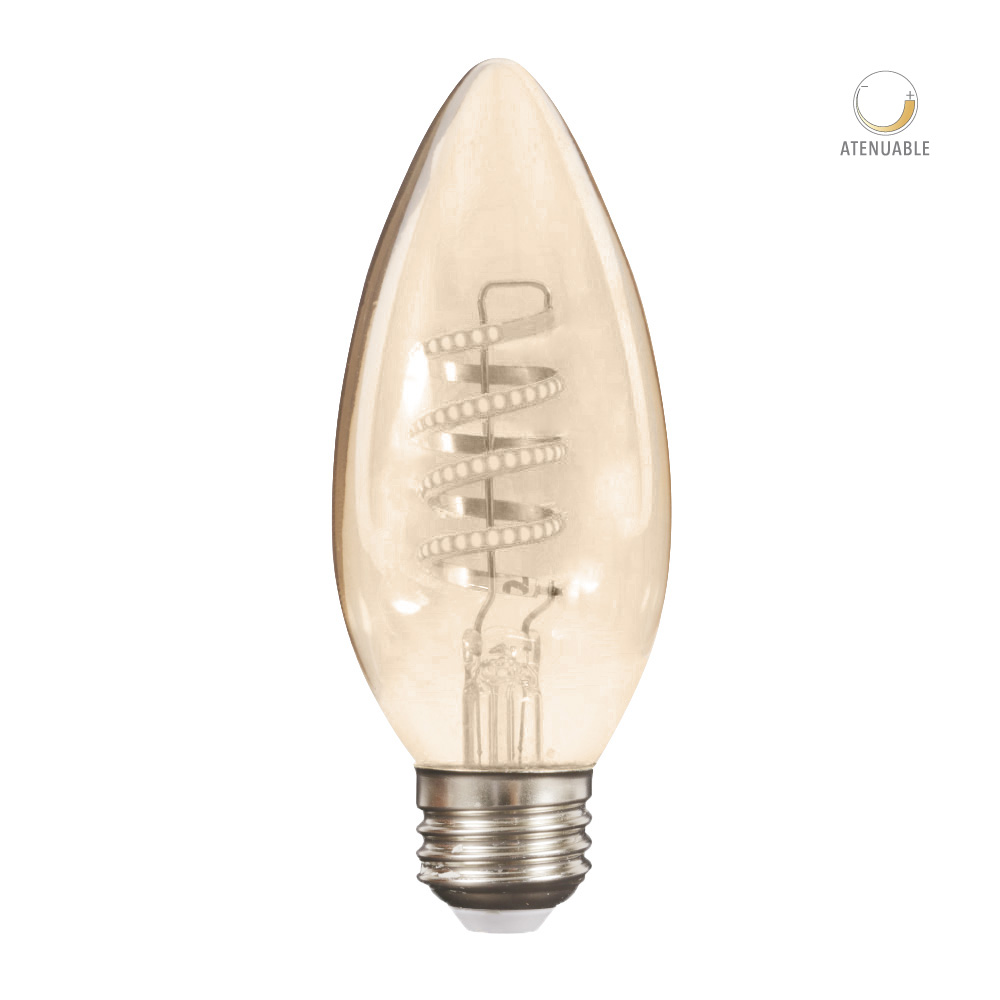 Foco Vintage Filamento Led Atenuable 3.8 W Tecnolite color Amarillo Luz Suave Cálida Base E27