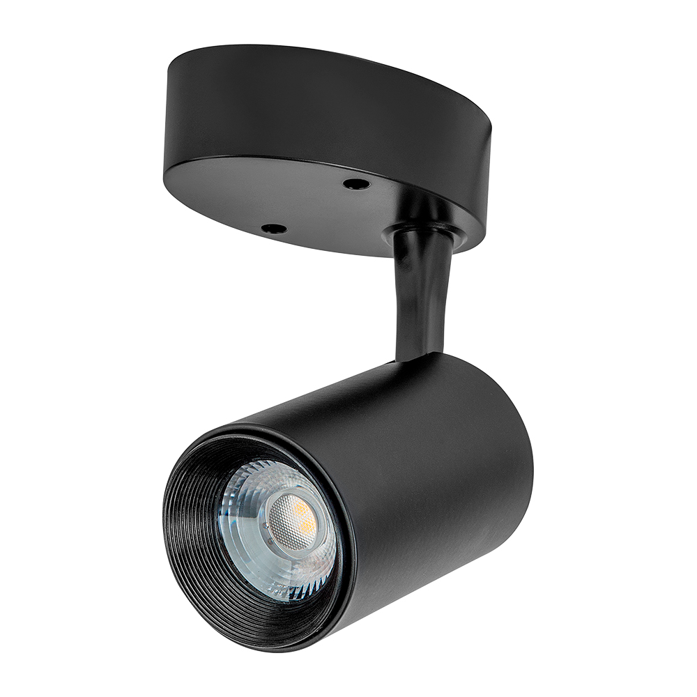 Lámpara de Interior Spot Led para Sobreponer Tecnolite color Negro 7 W Luz Suave Cálida Dirigible