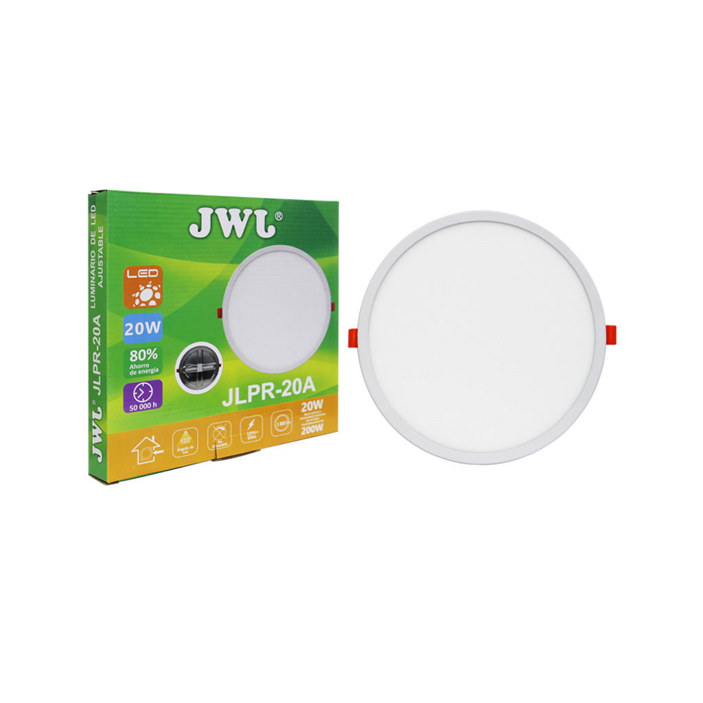 Paquete 10 Lámparas Led Jwj Jlpr-20a Empotrables  Ajustables 20w Luz Blanca