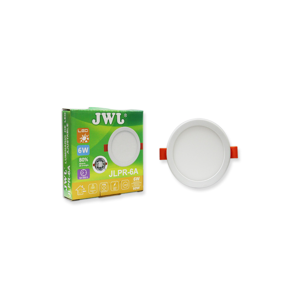 Paquete 10 Lámparas Led Jwj Jlpr-6a Redondas Empotrables Ajustables 6w Luz Blanca