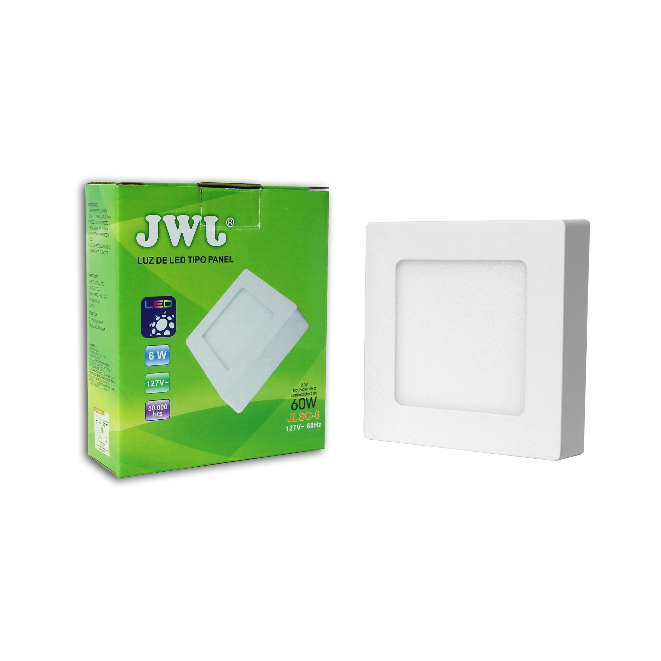 Paquete 10 Lámparas Led Cuadrada Jwj Jlsc-6 de Sobreponer 6w Luz Blanca