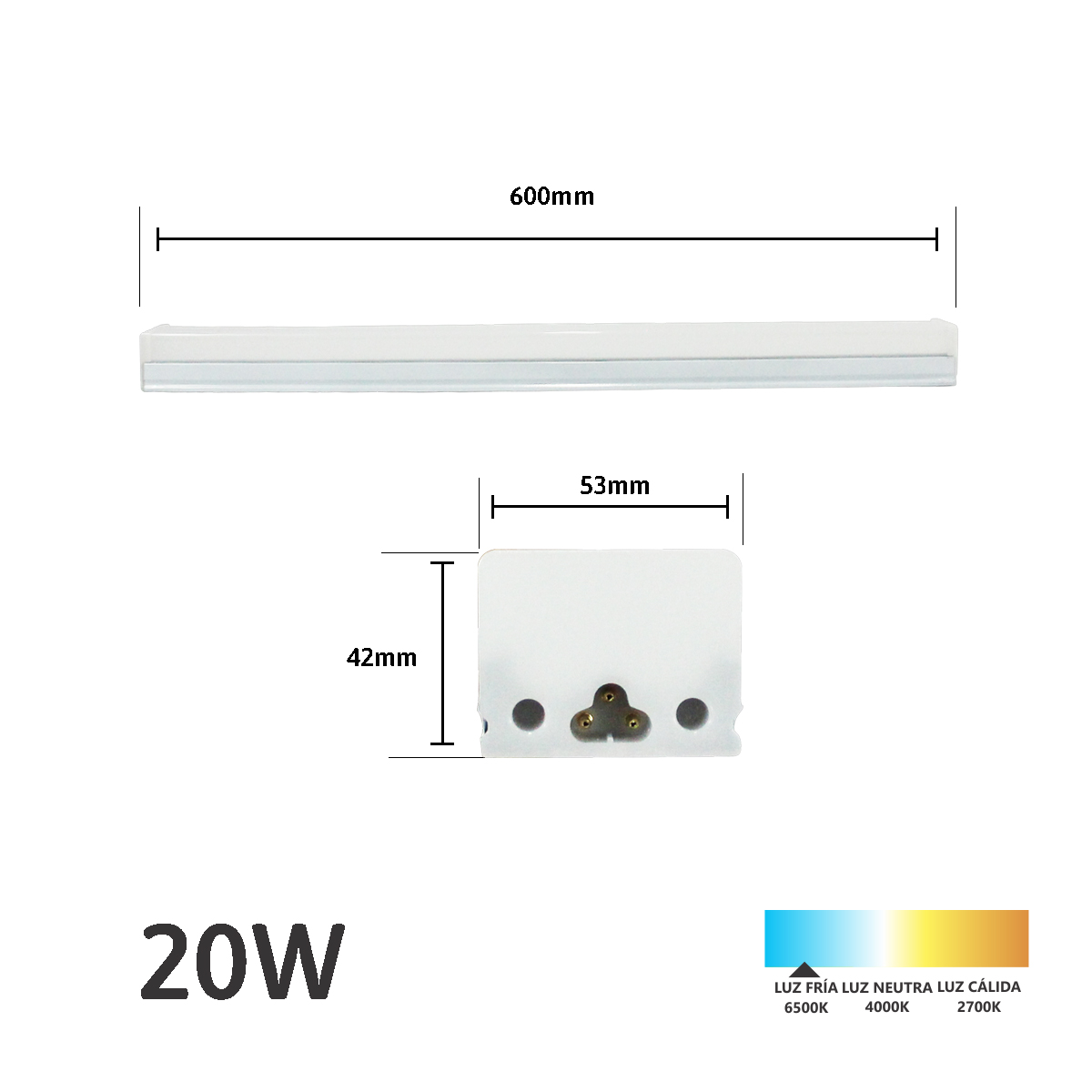 Foto 4 pulgar | Regleta Led Interconectable Jwj Jlgs-20v color Blanco de 20w