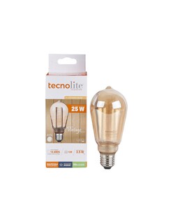 Foto 2 | Foco Led Vintage Tecnolite 3DST64LEDFT20VAc color Amarillo Luz Suave Cálida Base E27 Atenuable 3.5 W