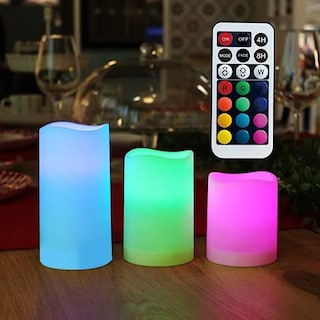 Foto 3 | Led Luces Vela Candles 3 Piezas con Control Malubero Multicolor