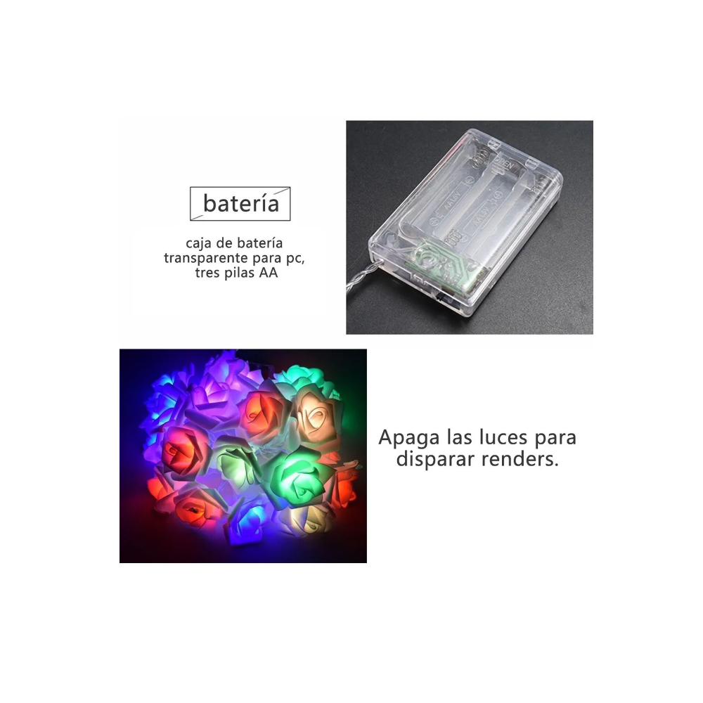 Foto 4 pulgar | Cadena de Luz Decorativa Malubero Multicolor Led Flor Rosas