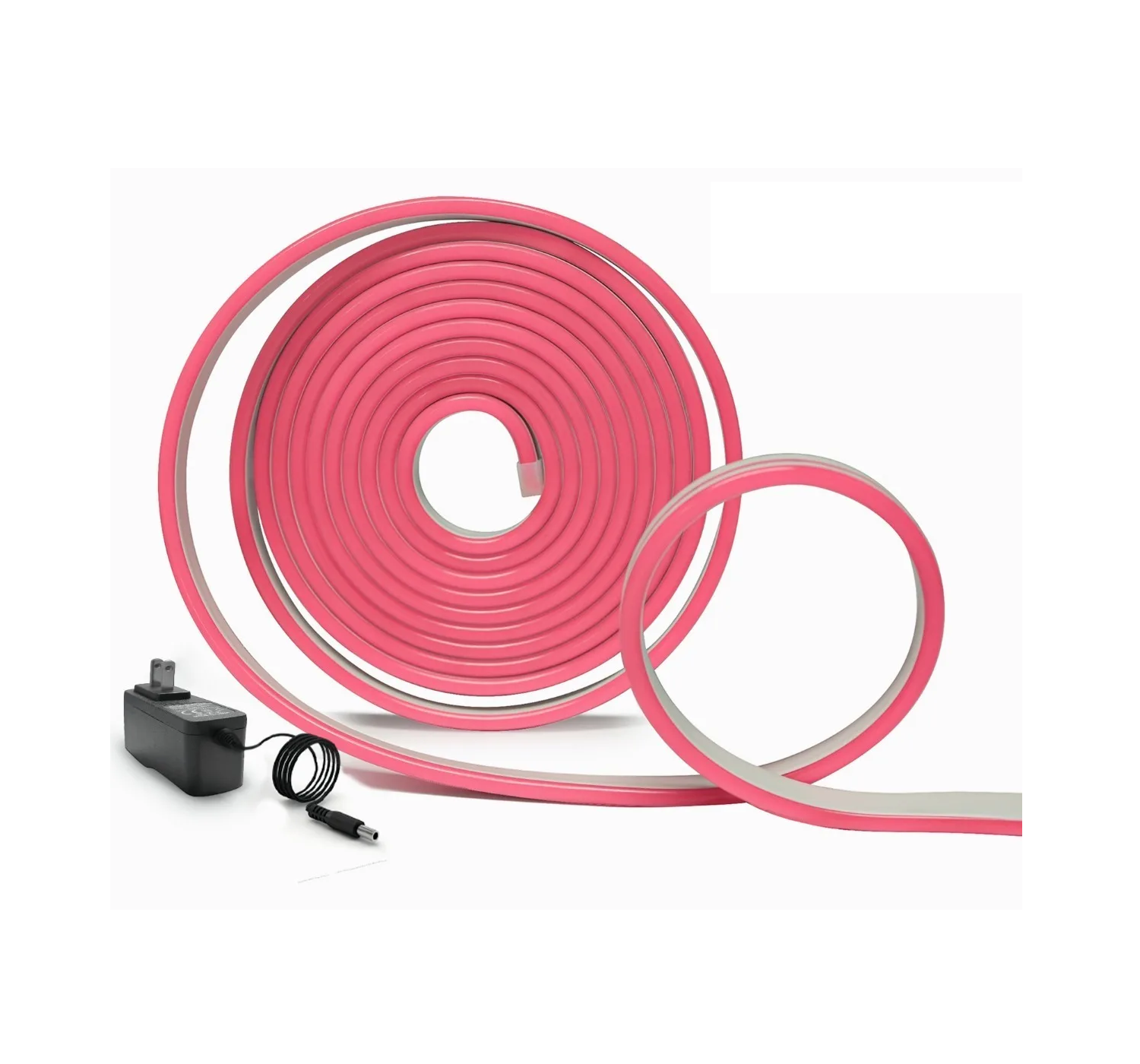 Tiras De Led Luz De Neón Flexible 5m Con Fuente 12v Pink