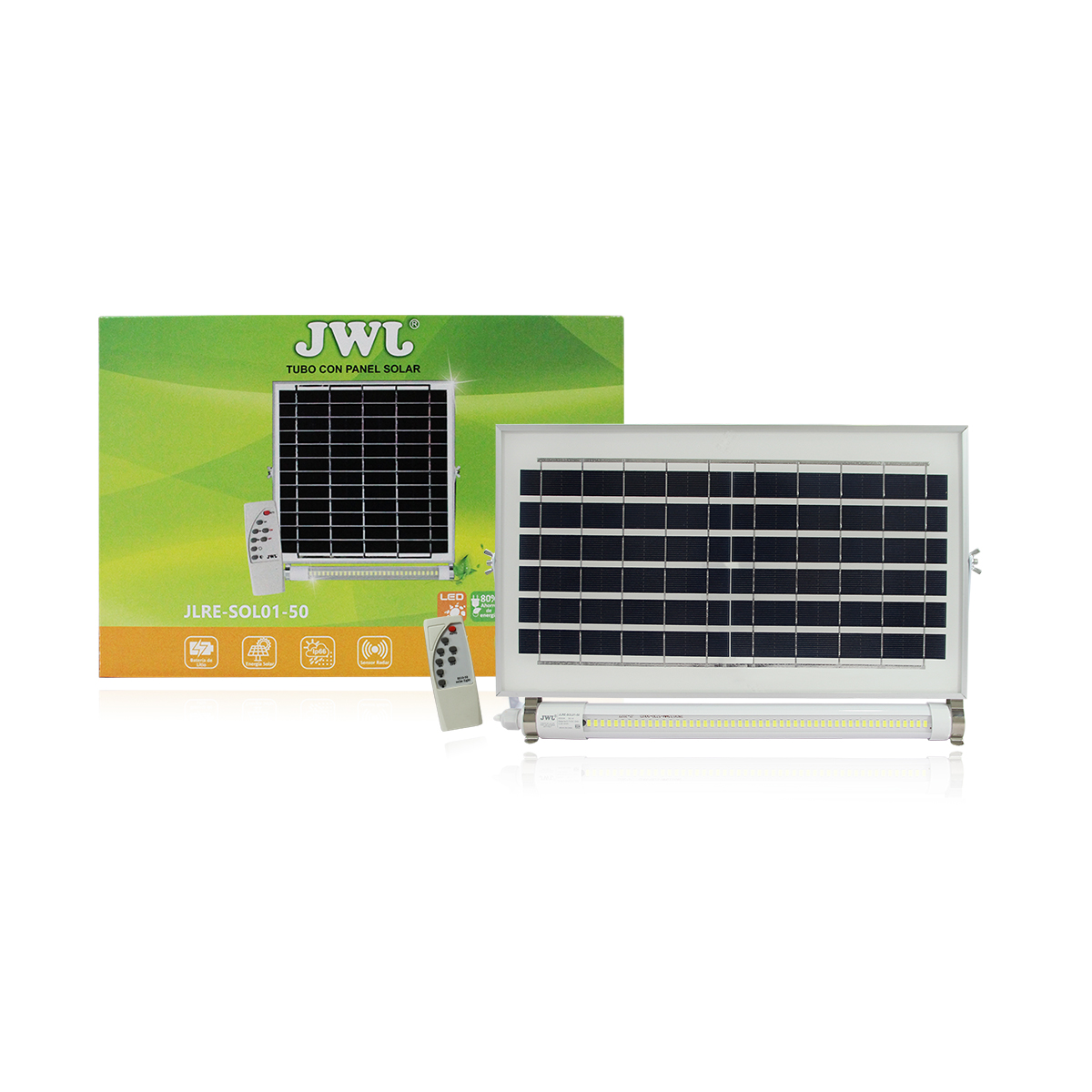 Foto 4 pulgar | Tubo Led Con Panel Solar 50w Luz Blanca JWJ Jlresol01-50