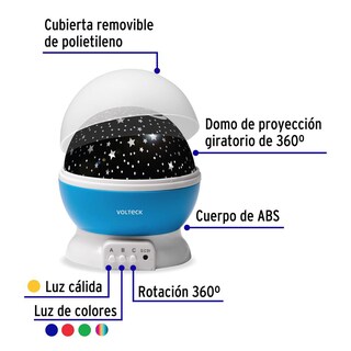 Foto 2 | Luz de Noche Volteck Luz-Pe Proyector de Estrellas