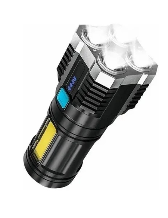 Foto 2 pulgar | Potente Linterna PETUKITA BOX Flashlight color Negro de Cuatro LEDS Recargable