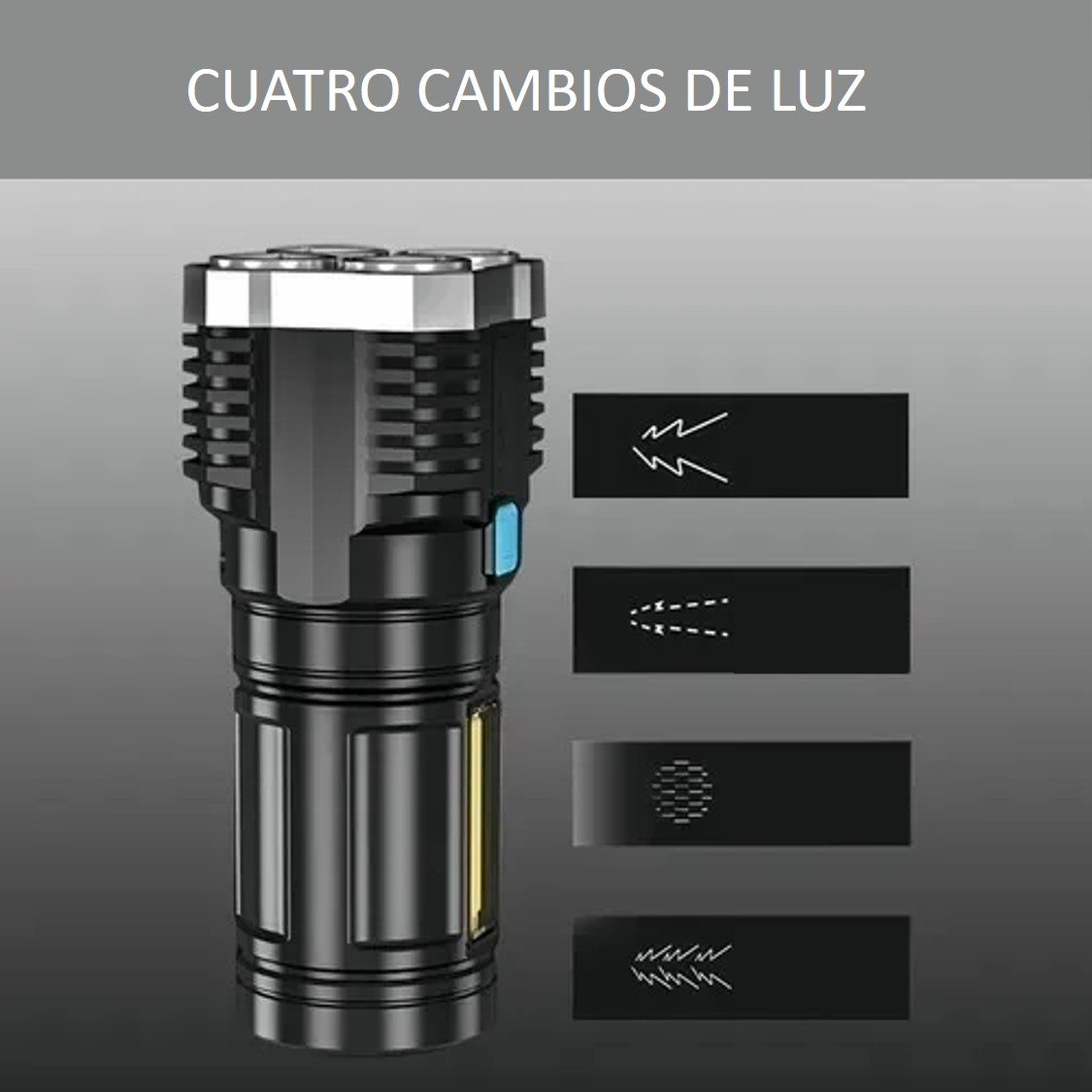 Foto 4 pulgar | Potente Linterna PETUKITA BOX Flashlight color Negro de Cuatro LEDS Recargable