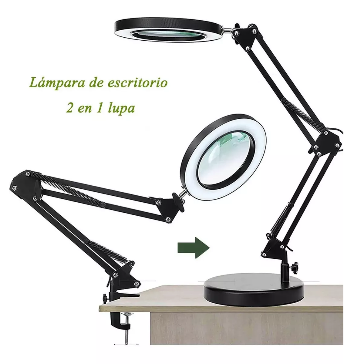 Foto 3 pulgar | Lámpara Led de Escritorio con Lupa Eo Safe Imports Esi-4339 Negro