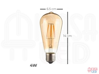 Foto 3 | Focos Led Vintage Hee ST64 color Transparente 2 Piezas