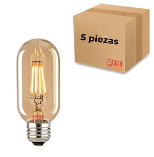 Foto 1 | Foco Edison Vintage Chaparro Led Ambar Hee 4w T45 Transparente 5 Piezas