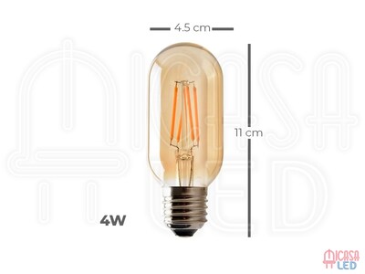 Foto 3 | Foco Edison Vintage Chaparro Led Ambar Hee 4w T45 Transparente 5 Piezas