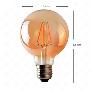 Foto 4 | Foco Edison Vintage Globo Led Ambar 4w HEE G80 Transparente 10 Piezas