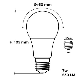 Foto 3 | Foco LED HEE A60 7 W color Blanco Tipo Bombilla Luz Blanca Fría 30 PZAS