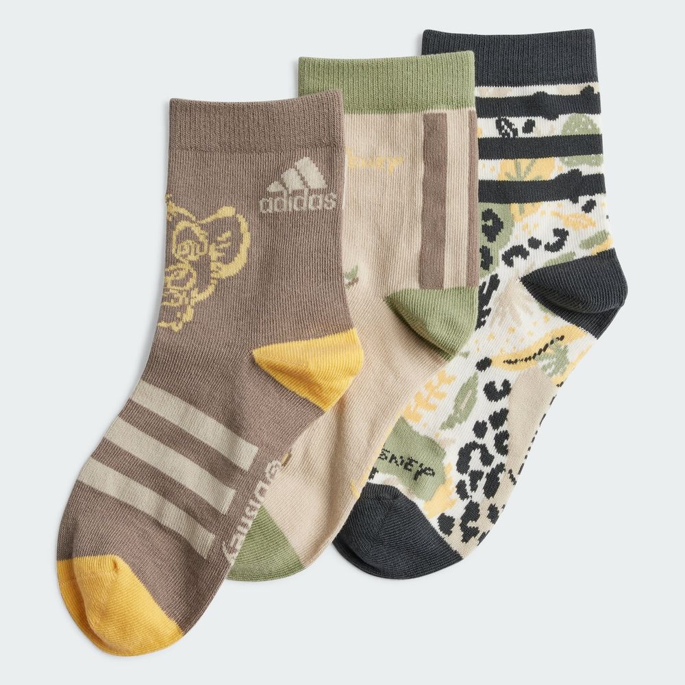 Foto 4 pulgar | Calcetines Adidas Disney Lion King 3 Pares Adidas Café Niños